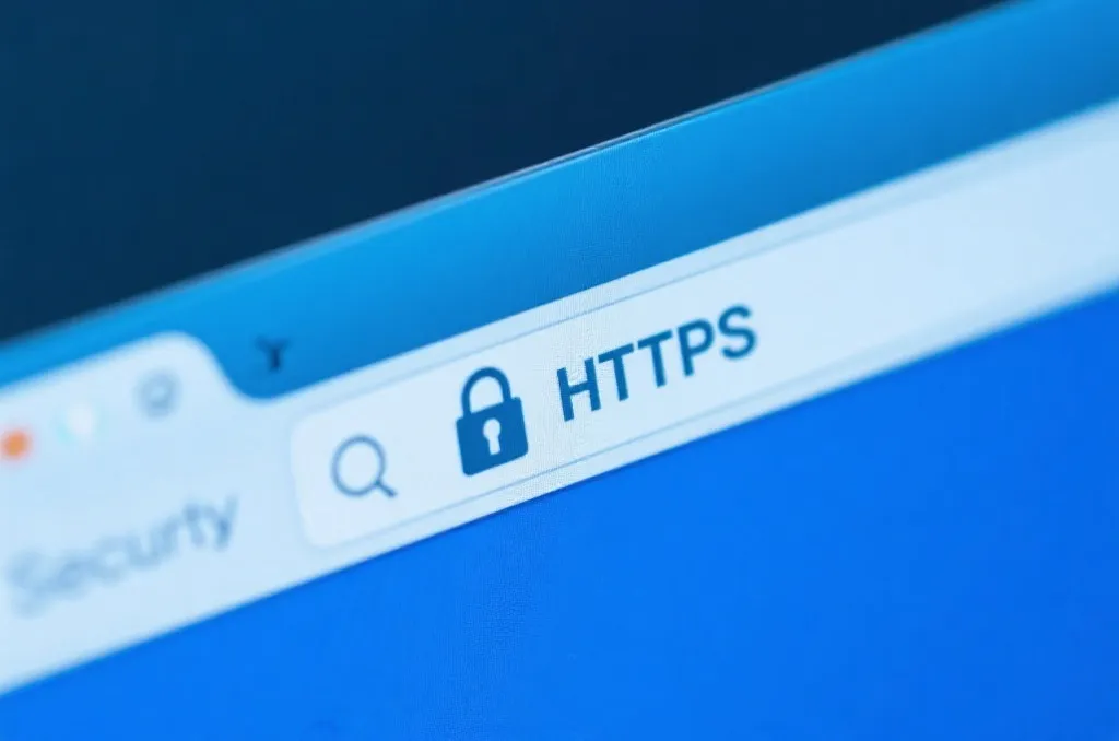 浏览器安全锁与HTTPS加密协议示意图